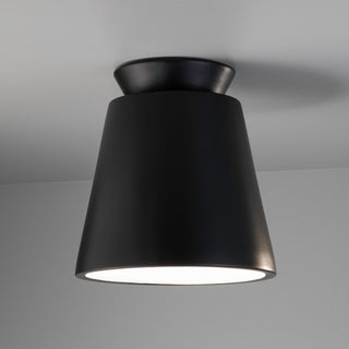 Radiance Outdoor Trapezoid Ceramic Flush-Mount, Carbon Matte Black, Dedicated Led