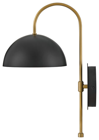 Lark Lou 17" Single Wall Sconce, Black + Lacquered Brass
