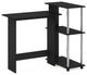 Furinno Abbott Corner Computer Desk With Bookshelf Americano/Stainless Steel