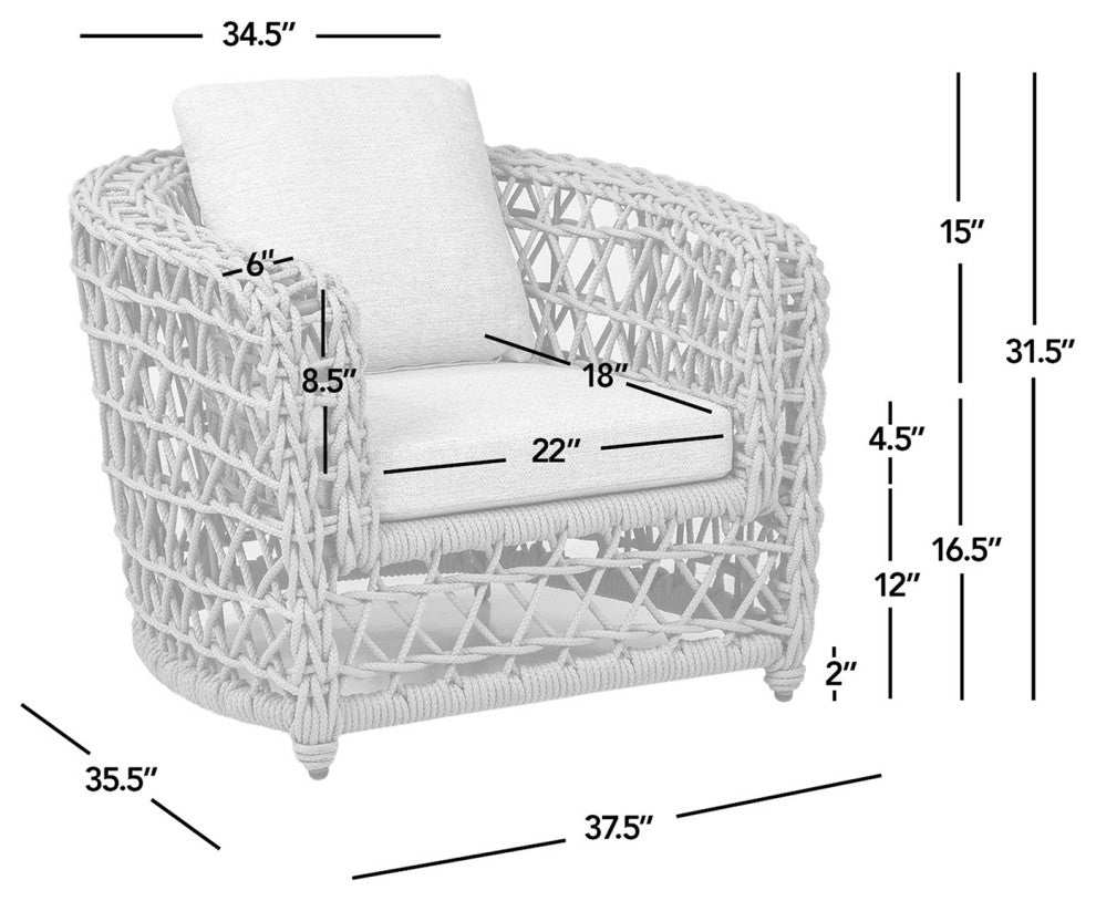 Everly 3-Piece Olefin Rope Woven Barrel Deep Seating Patio Conversation Set, Oat Beige Axroma Olefin