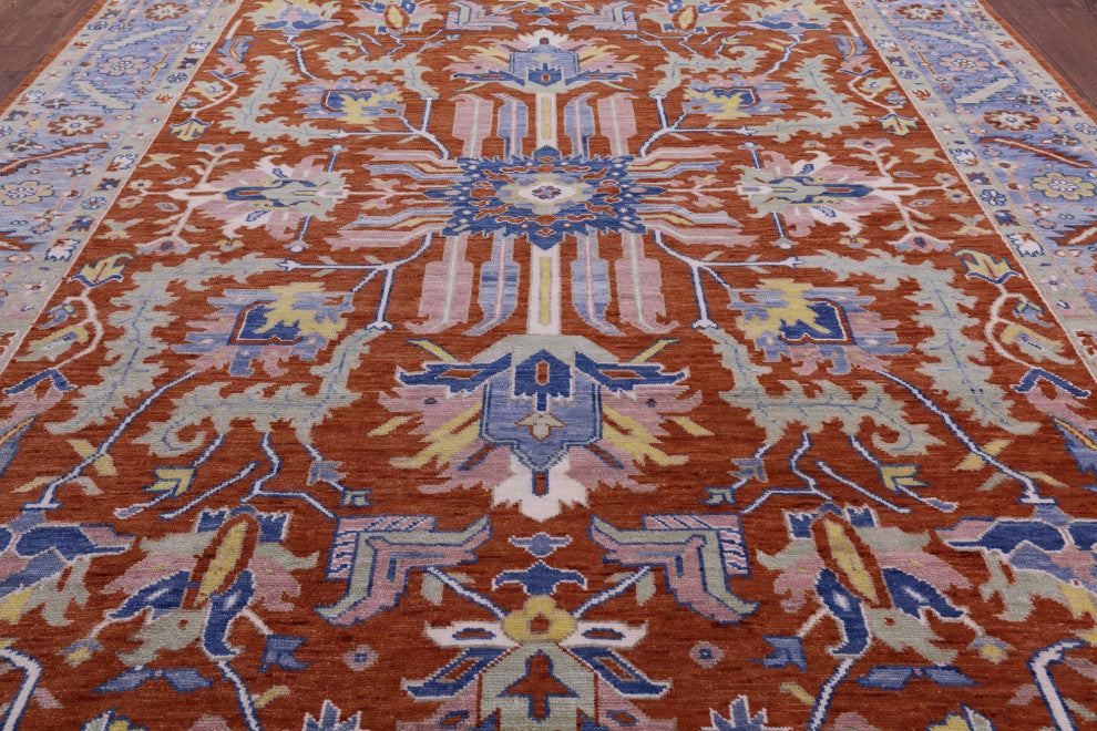 10' 2" X 14' 0" Persian Heriz Serapi Hand Knotted Wool Rug - Q13710