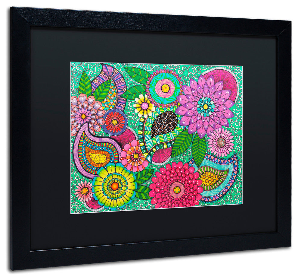 Hello Angel ''Paisley Garden'' Art, Black Frame, Black Mat, 20x16