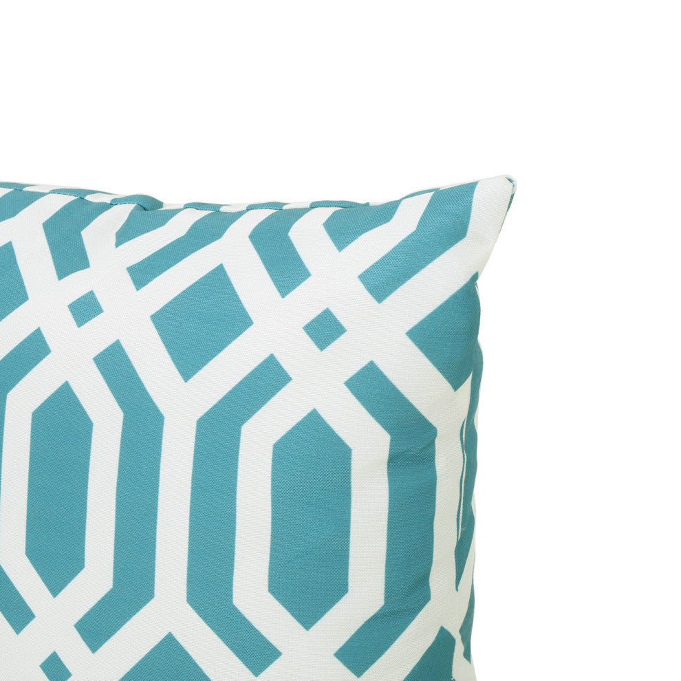 GDF Studio Raylan Indoor Dark Teal Arabesque Patterned Square Throw Pillow, Set