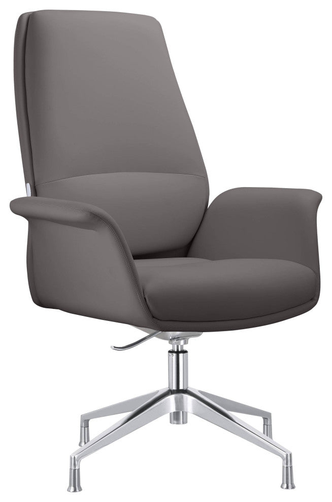 LeisureMod Summit Modern Office Chair With Adjustable Height and Swivel, Gray