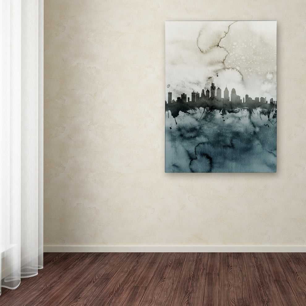 Michael Tompsett ''Philadelphia PA Skyline Tall 2'' Canvas Art, 35x47