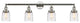 Small Bell 4 Light Bath Vanity Light, Polished Nickel, Deco Swirl, Deco Swirl