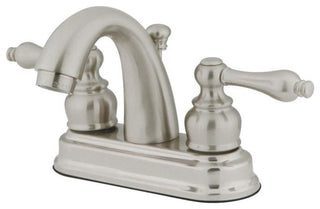 Restoration Centerset Lavatory Faucet, Metal Lever Handles, Polished Brass