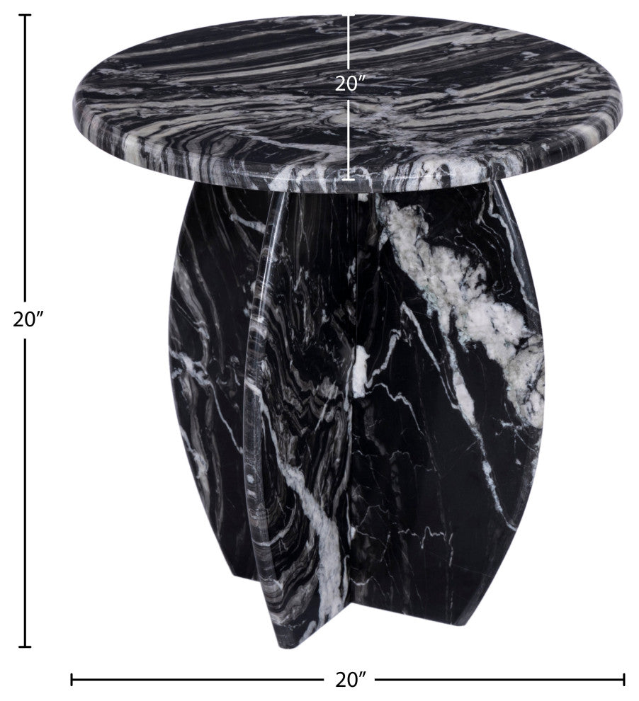 Formentera Marble Coffee Table, Black, End Table