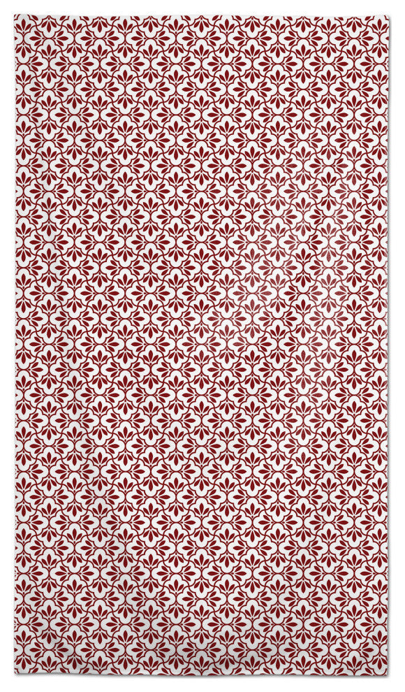 Red Quatrefoils 58 x 102 Outdoor Tablecloth