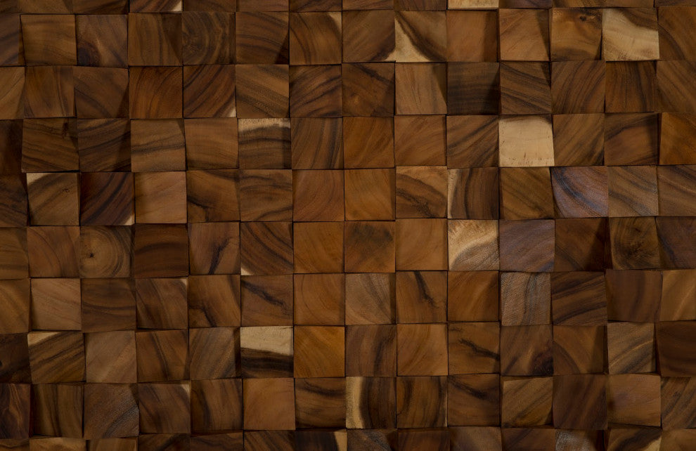 Blocks Wall Art, Chamcha Wood, Natural, Large