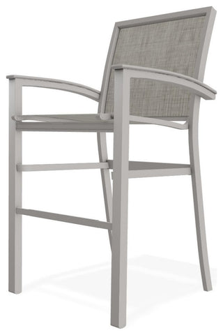 Bazza Sling Bar Height Stackable Outdoor Stool, Smoke/Warm Gray