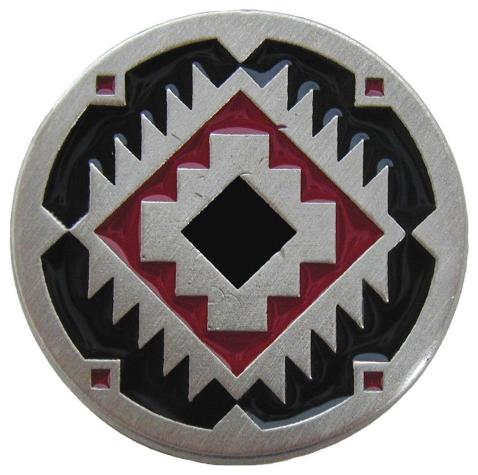 Southwest Treasure Knobs, Pewter With Red-Black