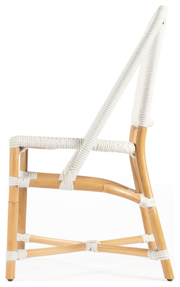 Tenor White and Black Rattan Side Chair