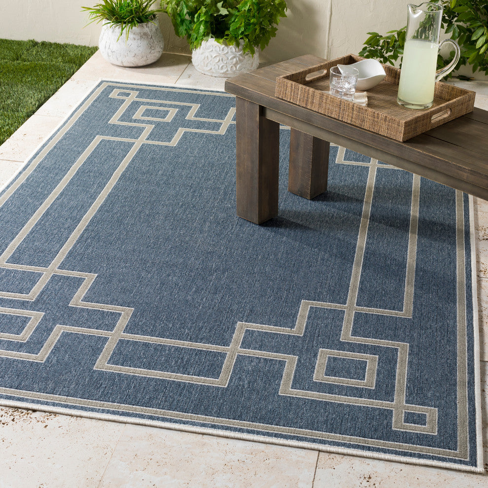 Alfresco Transitional Charcoal, Taupe Area Rug, 2'3"x11'9" Runner
