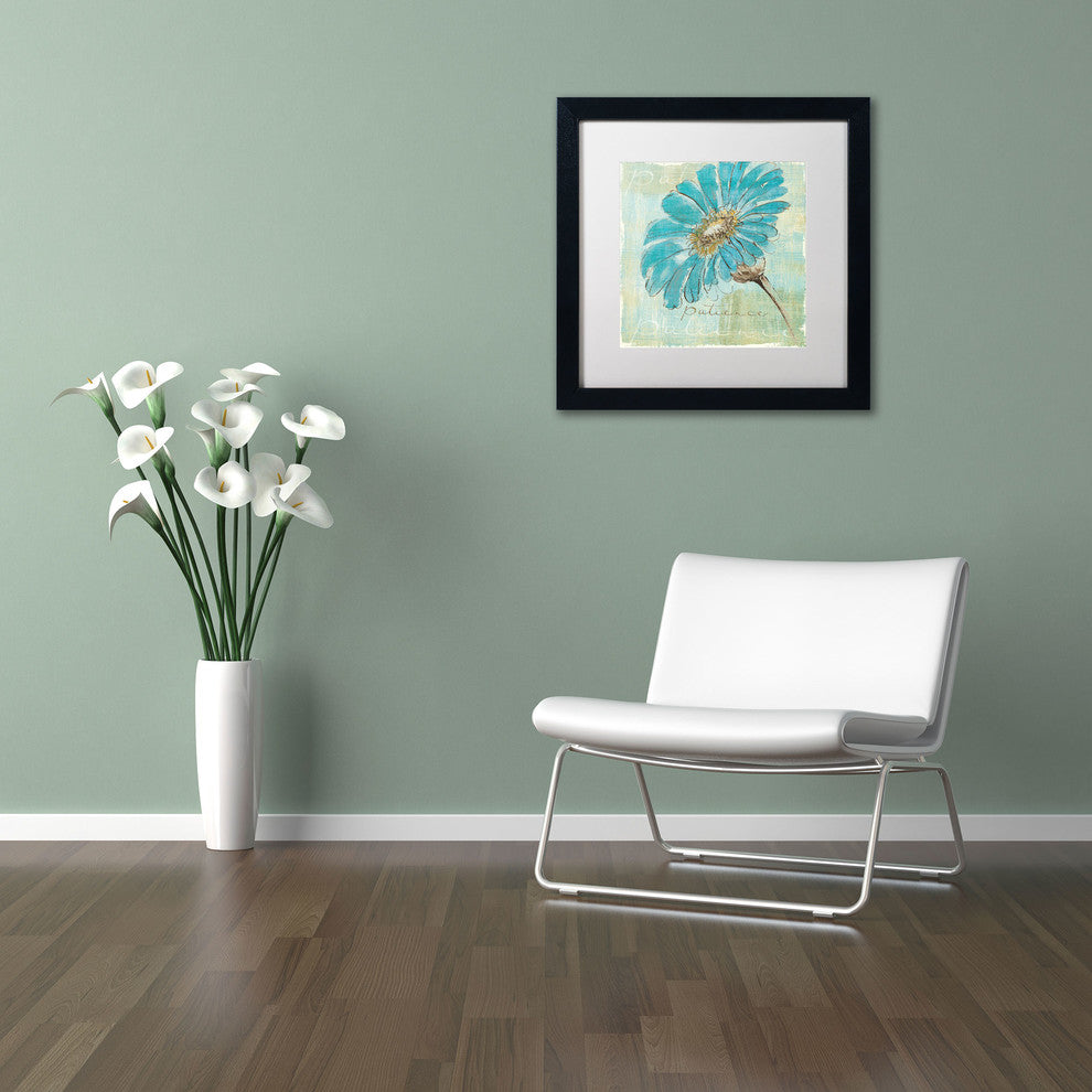 'Spa Daisies II' Matted Framed Canvas Art by Chris Paschke