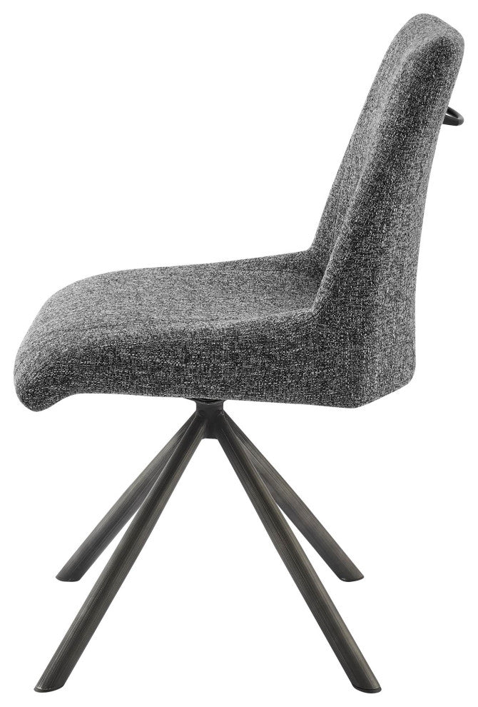 Viona Fabric Swivel Dining Side Chair, Set of 2, Blazer Dark Gray