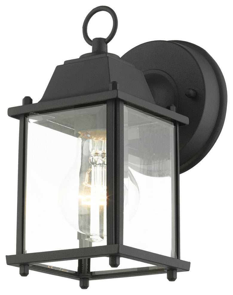 Textured Black Traditional, Historical, Outdoor Wall Lantern