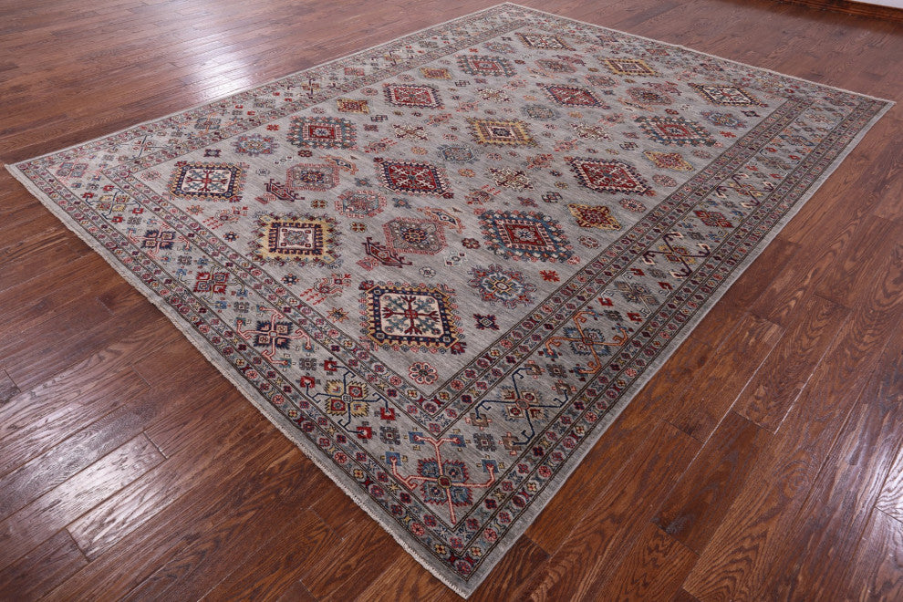8' 10" X 11' 5" Super Kazak Hand Knotted Wool Rug Q9508