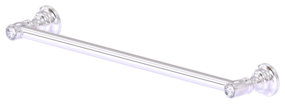 Carolina Crystal 36" Towel Bar, Satin Chrome