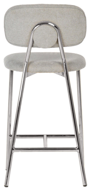 Ariana Gray Counter Stool, Silver Legs, Set of 2