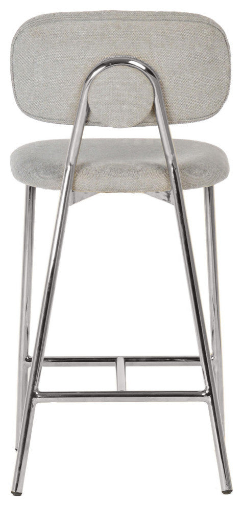 Ariana Gray Counter Stool, Silver Legs, Set of 2