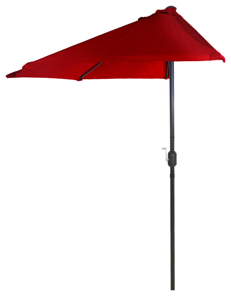 Pure Garden 9' Half Round Patio Umbrella, Red