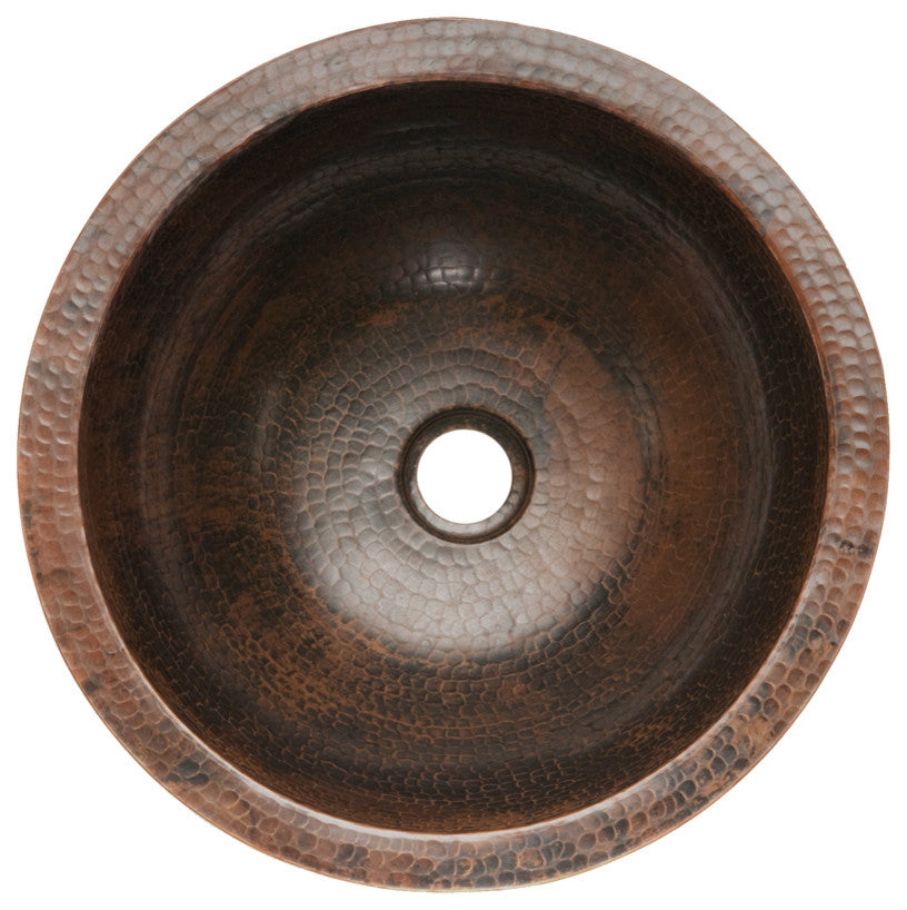 Premier Copper Products BSP2_LR14FDB 14" Under Counter Copper Sink Package