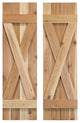 X Board and Batten Exterior Shutters Pair, Unfinished, 60"