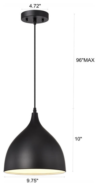 Walter Industrial 1 Light Textured Black Mini Pendant Ceiling Fixture 10" Wide