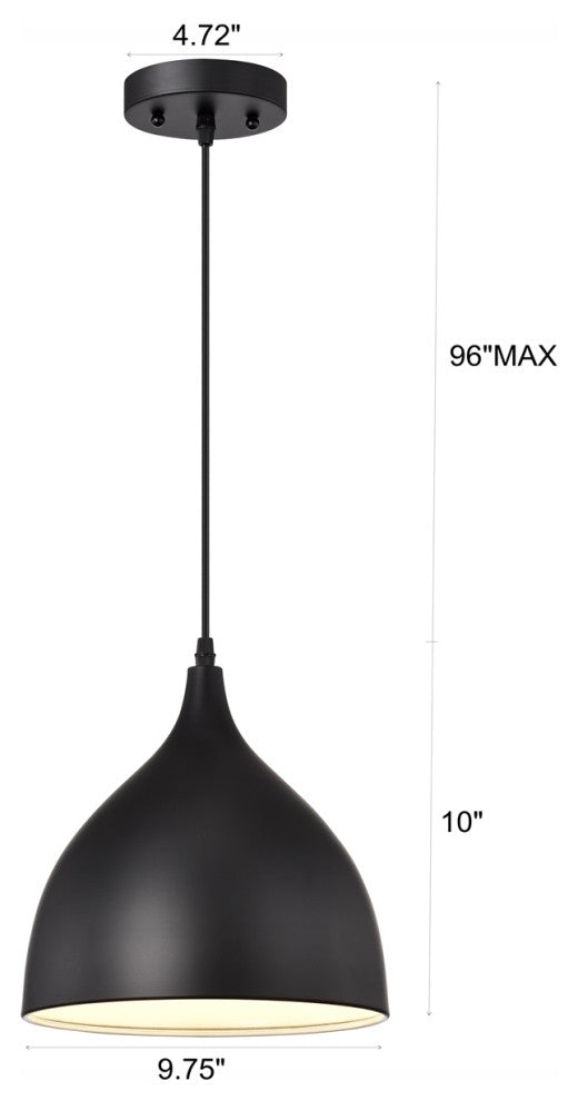Walter Industrial 1 Light Textured Black Mini Pendant Ceiling Fixture 10" Wide