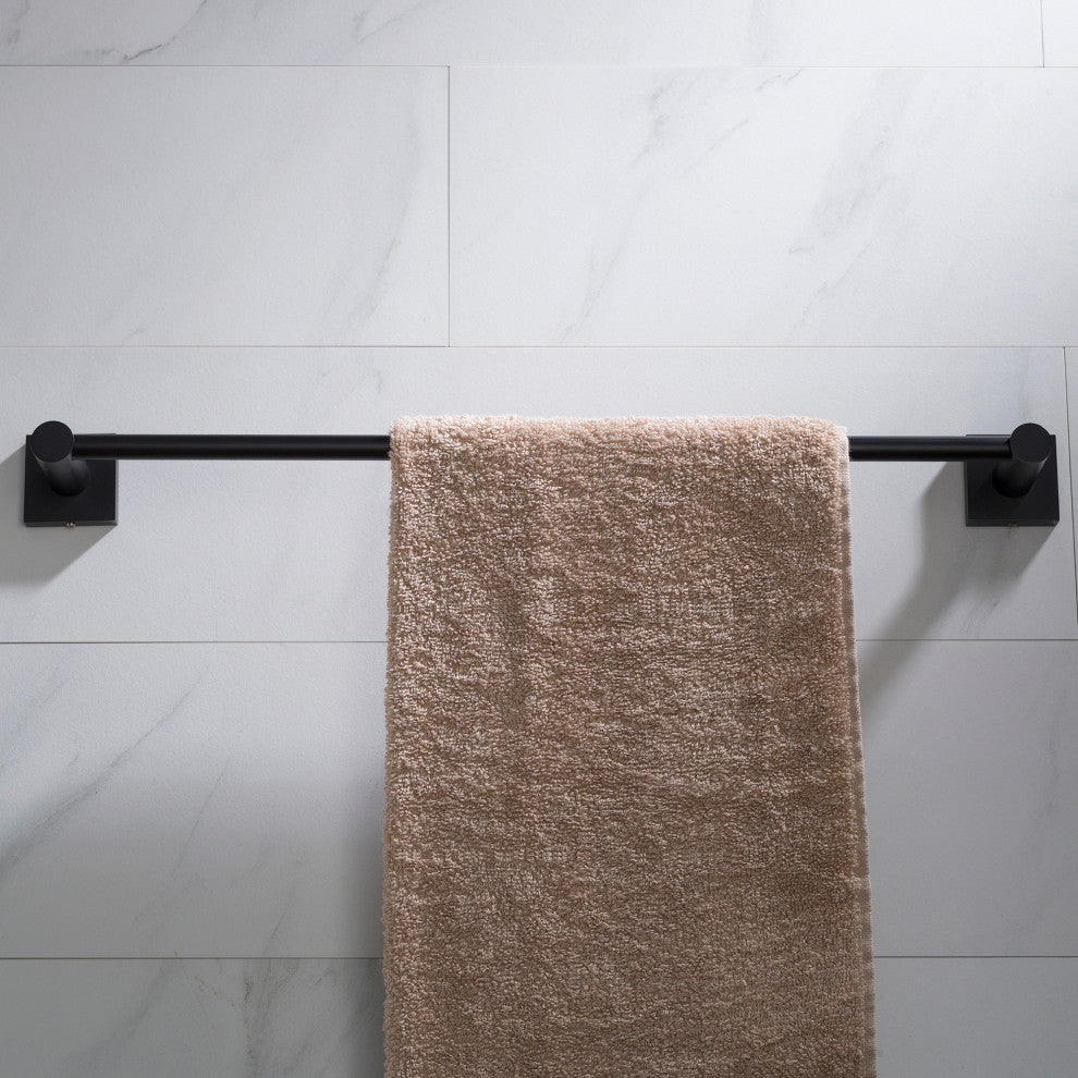 Ventus Bathroom 18" Towel Bar, Matte Black