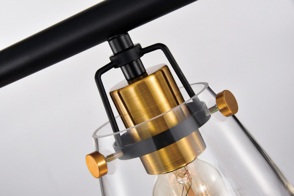 4- Light Black and Antique Gold Kitchen Island Chandelier