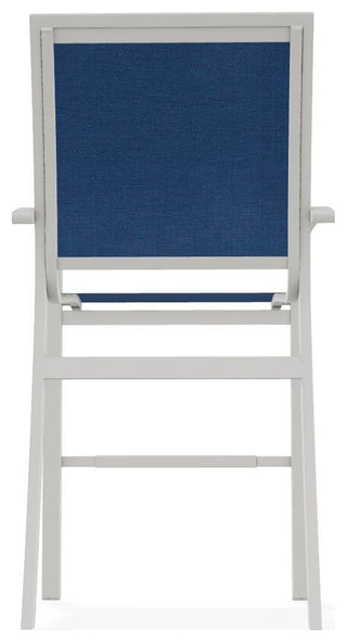 Kendall Sling Bar Height Stackable Outdoor Stool, Cobalt/Snow