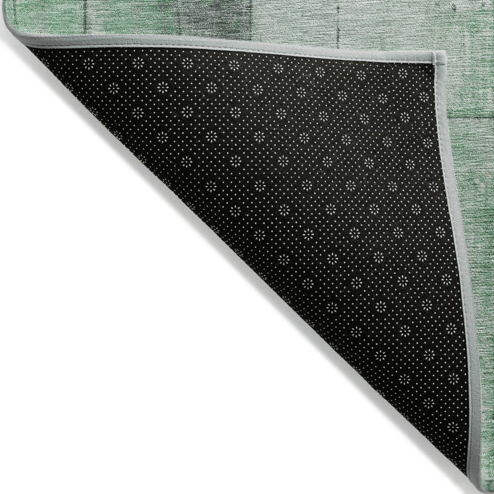Machine Washable Indoor/Outdoor Chantille ACN1876 Green 2'3" x 7'6" Runner Rug