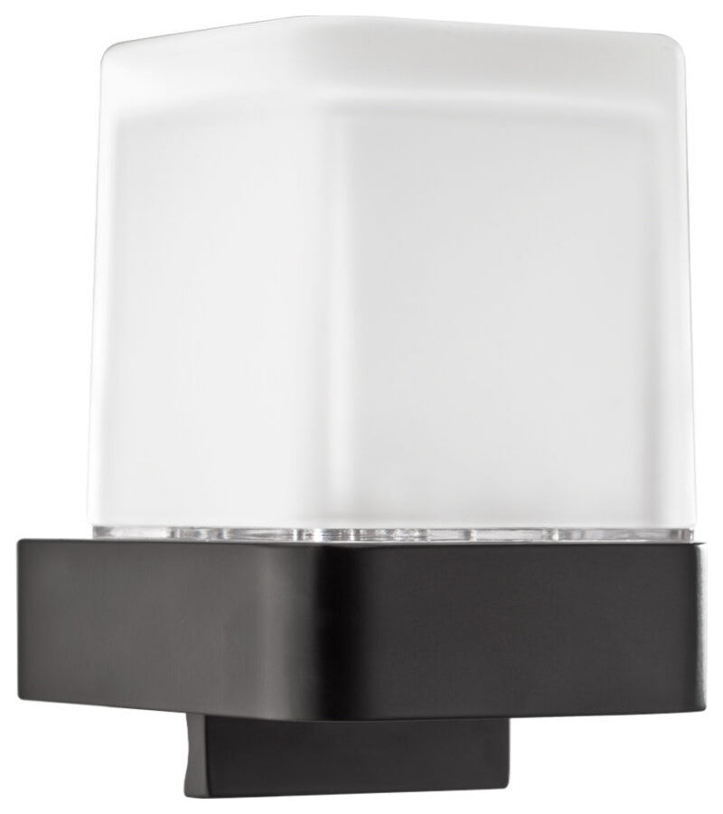 Nicole Square Wall Frosted Glass Soap Dispenser, Matte Black