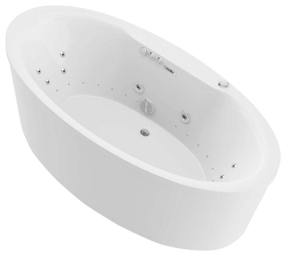 Heidi 5.7' Whirlpool and Air Freestanding Bath Tub, White