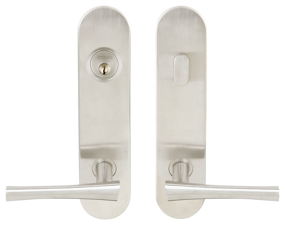 Champagne Lever, Tubular Entry, Single Cylinder, LH, Satin Stainless Steel