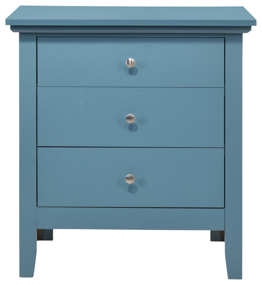 Whitley 3-Drawer Nightstand, Teal