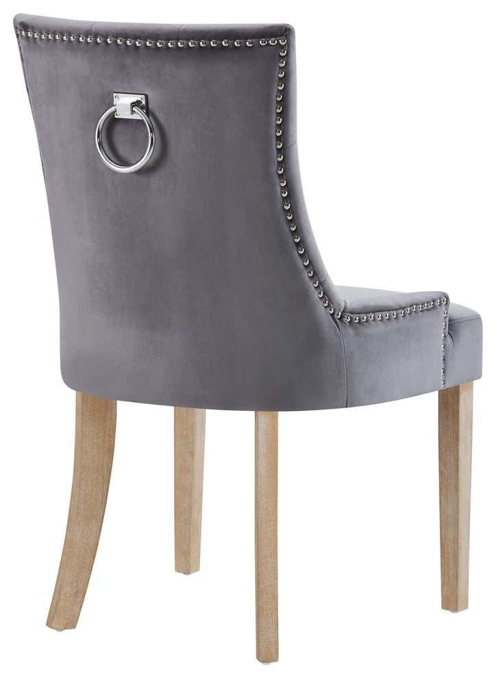 Pose Dining Chair Velvet Set of 4, Gray