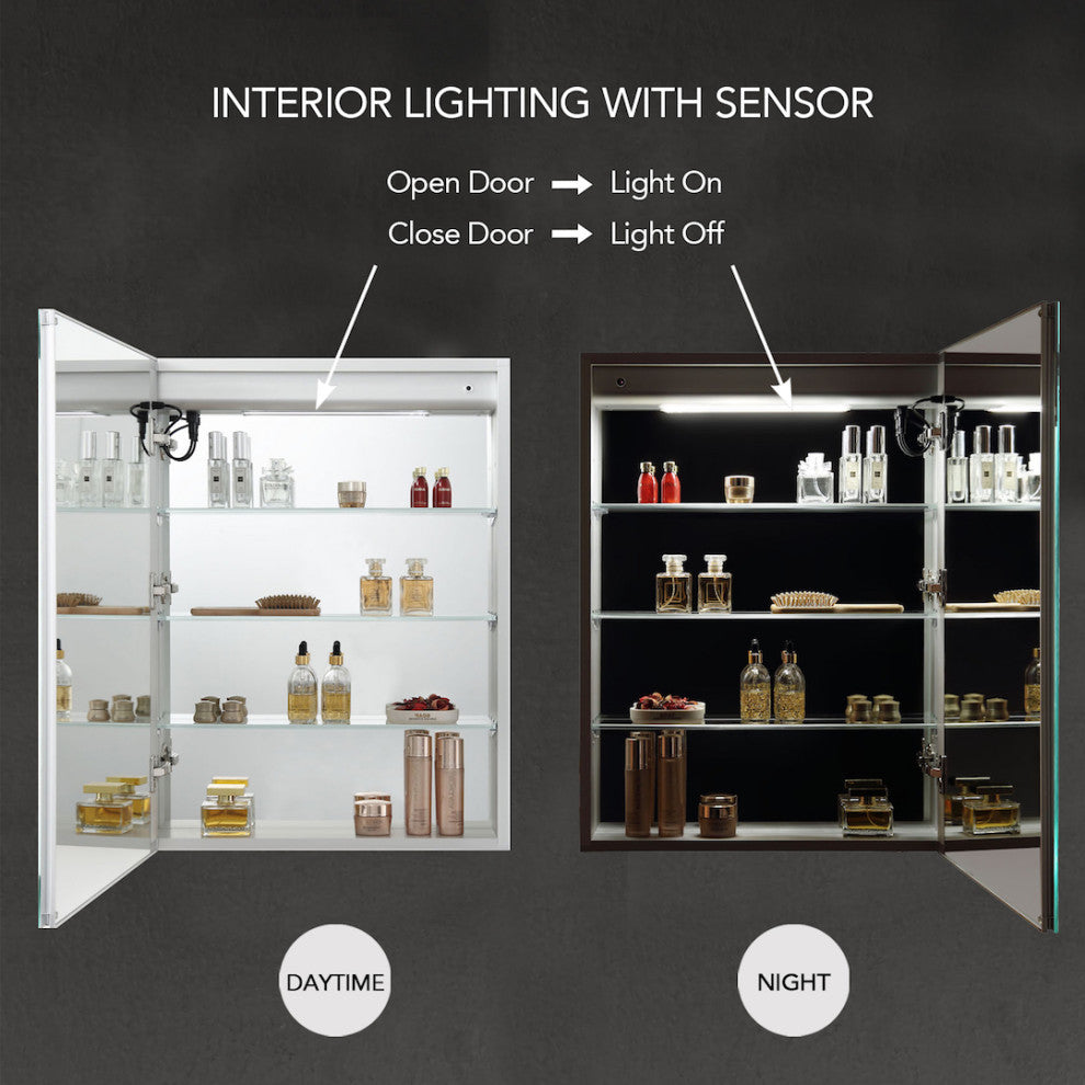 LED Medicine Cabinet With Defogger, 24/R