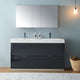 Valencia 60" Dark Slate Gray Free Standing Double Sink Vanity, Faucet FFT3071CH