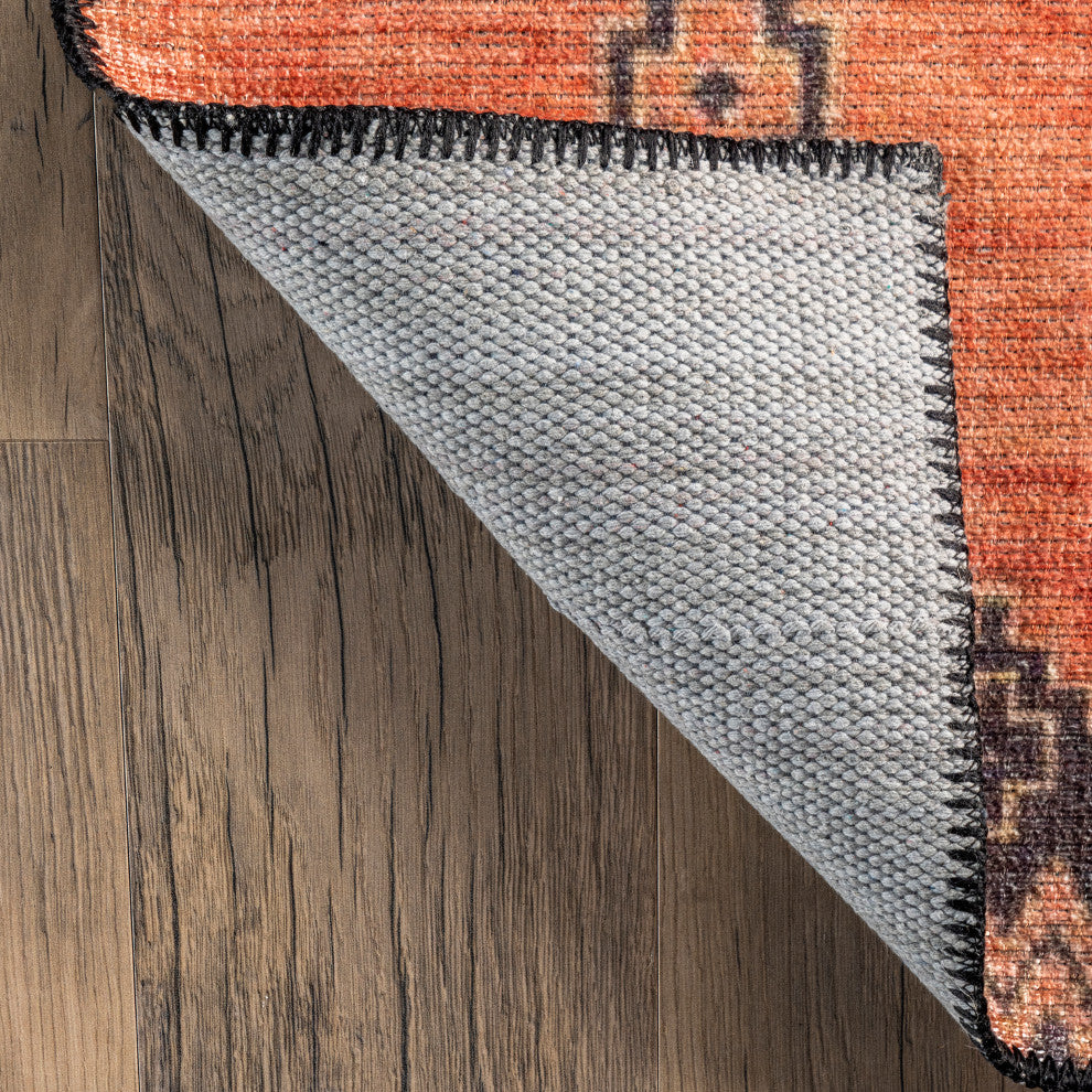 Nuloom Quincy Cotton-Blend Traditional Area Rug, Rust 2'x8'