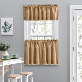Lisa Solid 58" x 15" Tailored Valance, Tan