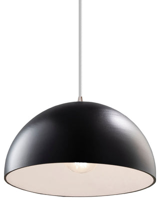 Dome 1-Light Pendant, Carbon Matte Black, Brushed Nickel, White Cord