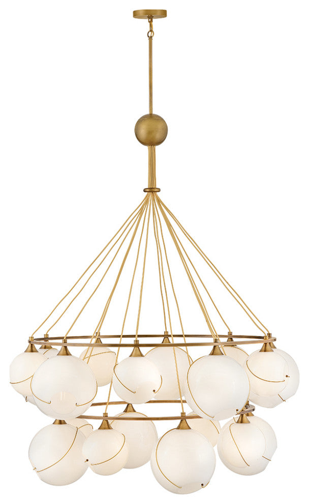 Hinkley Skye Extra Large Two Tier Chandelier, Heritage Brass