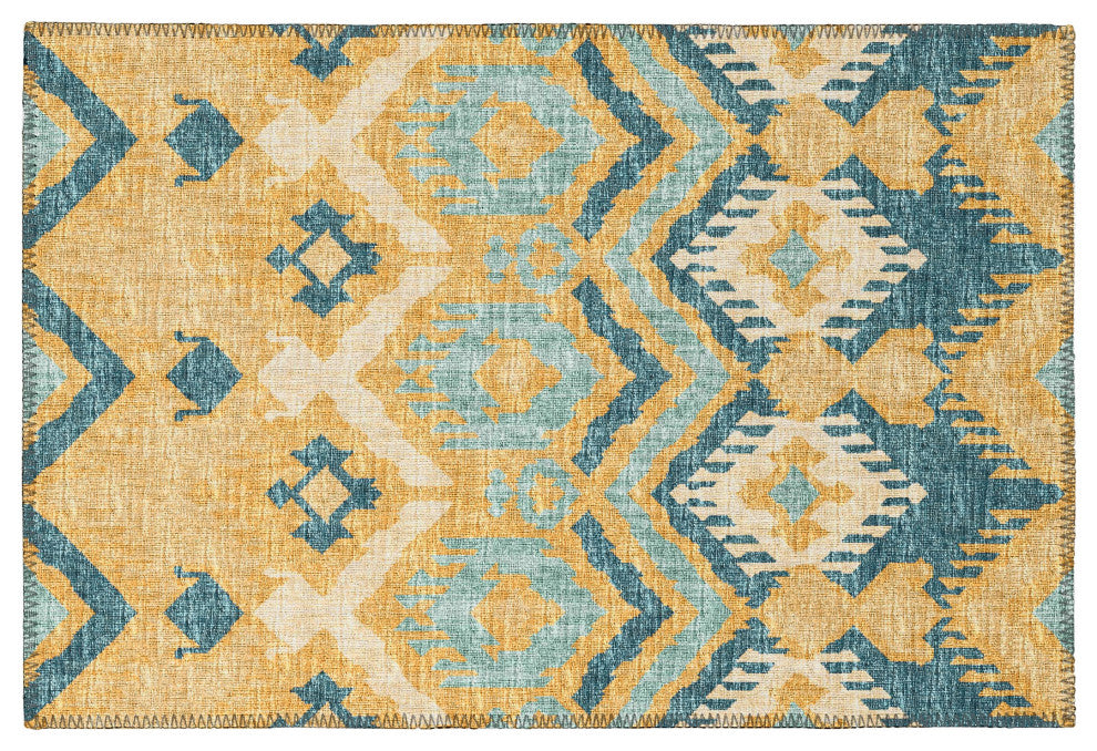 Indoor/Outdoor Sedona SN2 Marigold Machine Washable 1'8" x 2'6" Rug