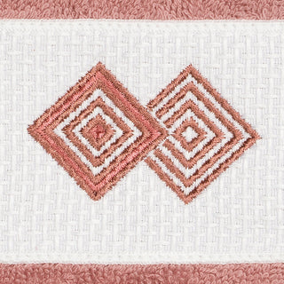 Linum Home Textiles Noah Embellished, Tea Rose, Washcloth, 2-Piece Set