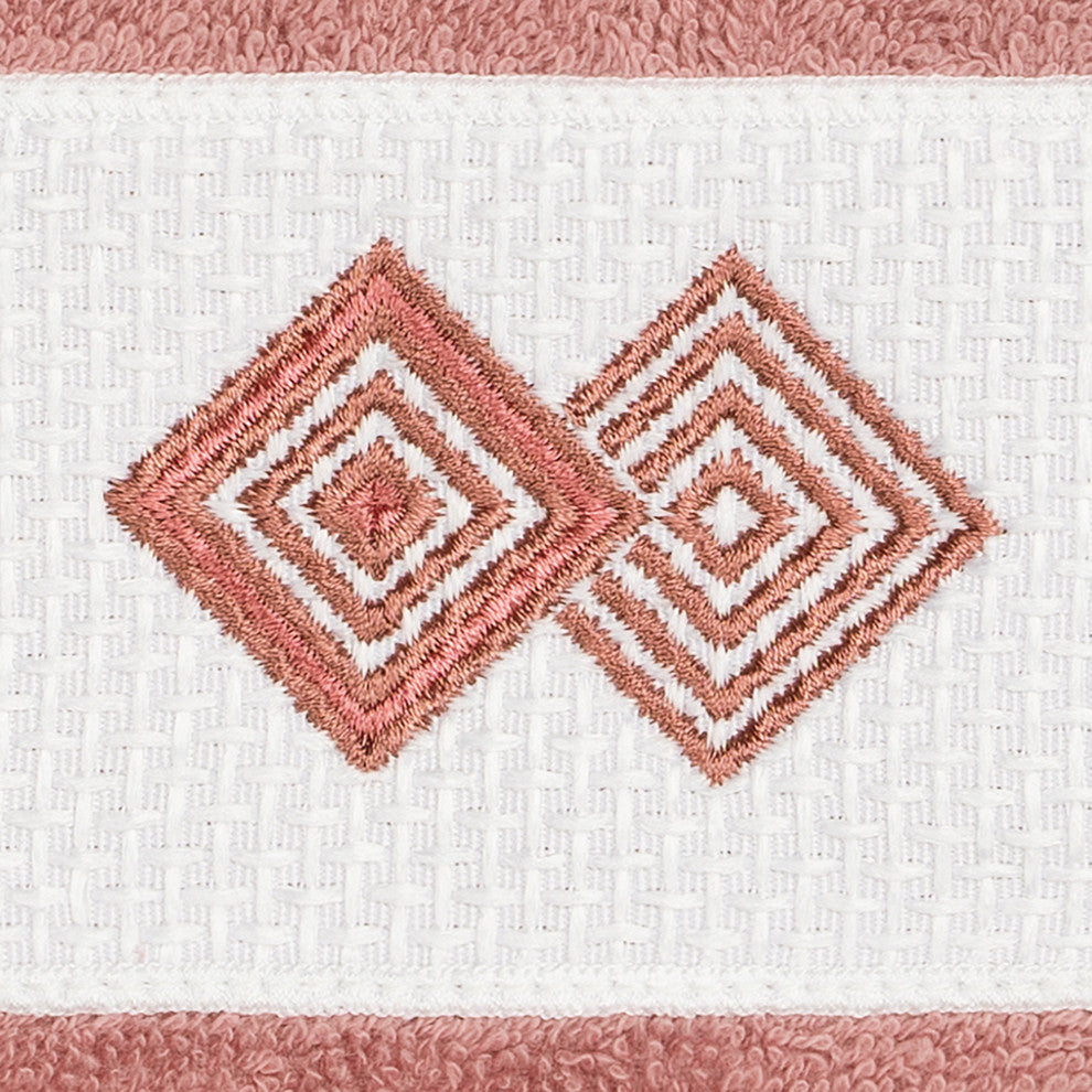 Linum Home Textiles Noah Embellished, Tea Rose, Washcloth, 2-Piece Set