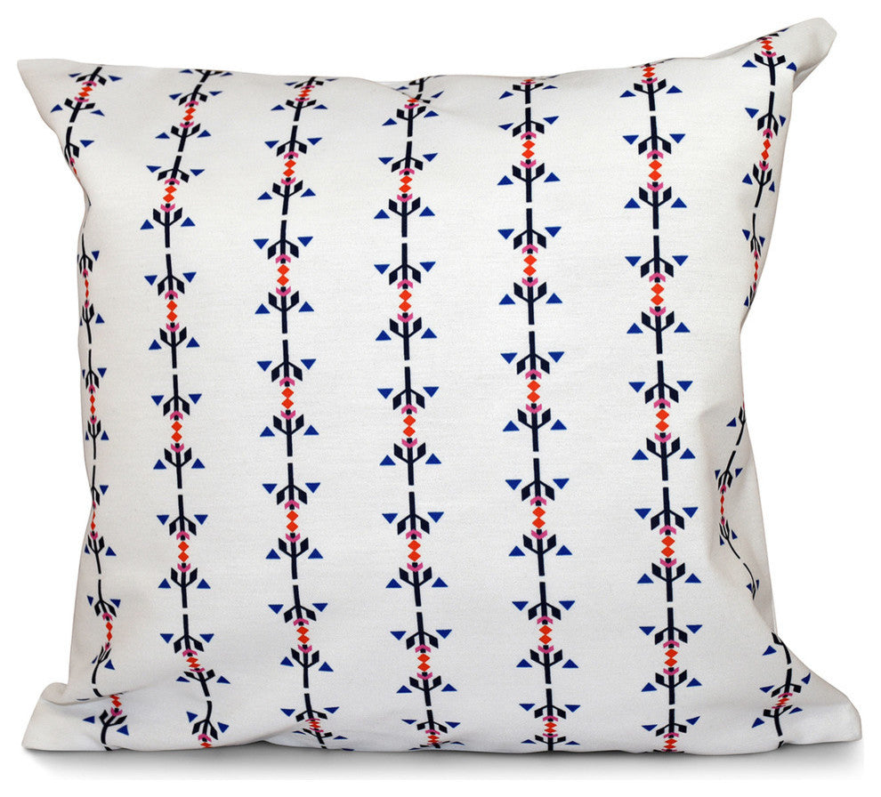 Jodhpur Stripe, Stripe Outdoor Pillow, Orange, 20"x20"