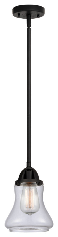 Bellmont Mini Pendant, Matte Black, Clear, Clear